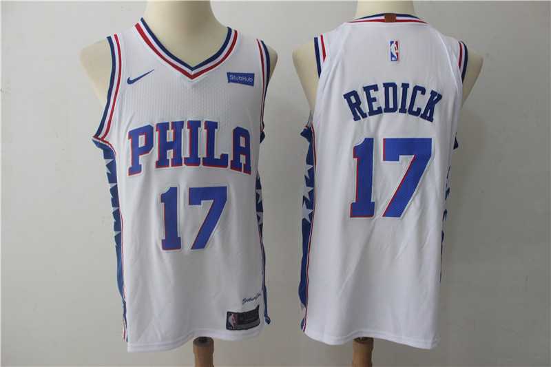 Nike Philadelphia 76ers #17 J.J. Redick White Authentic Stitched NBA Jersey